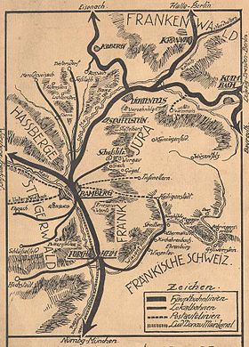 историческая карта части Франконского леса
