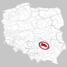 Свентокшиские горы на карте Польши.