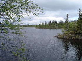 Вид на озеро от истока Карельского Башкауса