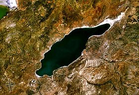 Озеро Бурдур, вид из Космоса.
