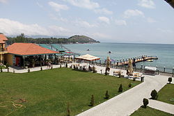 Lake Sevan beach at Best Western Bohemian Resort.JPG
